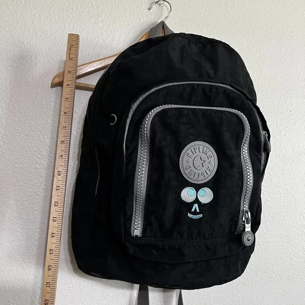 Kipling Hiker Expandable Backpack -Black Mint‎ Trim